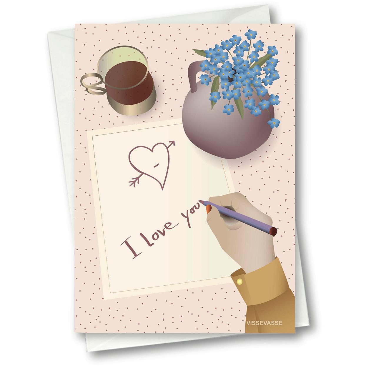 Vissevasse I Love You Note Greeting Card, 15 X21 Cm