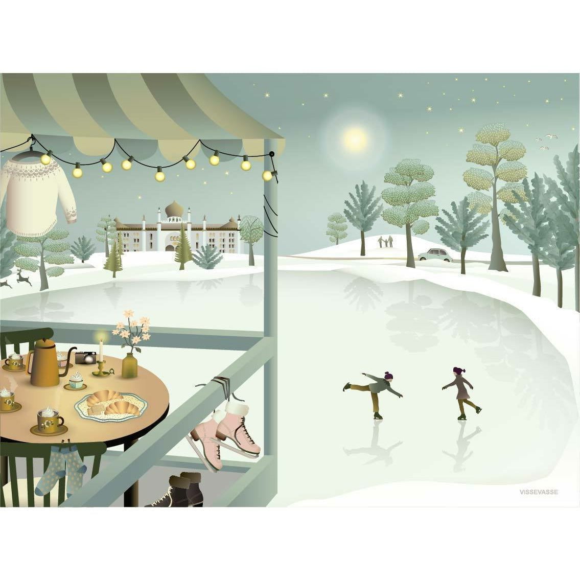 Affiche de patinage sur glace Vissevasse, 50 x70 cm