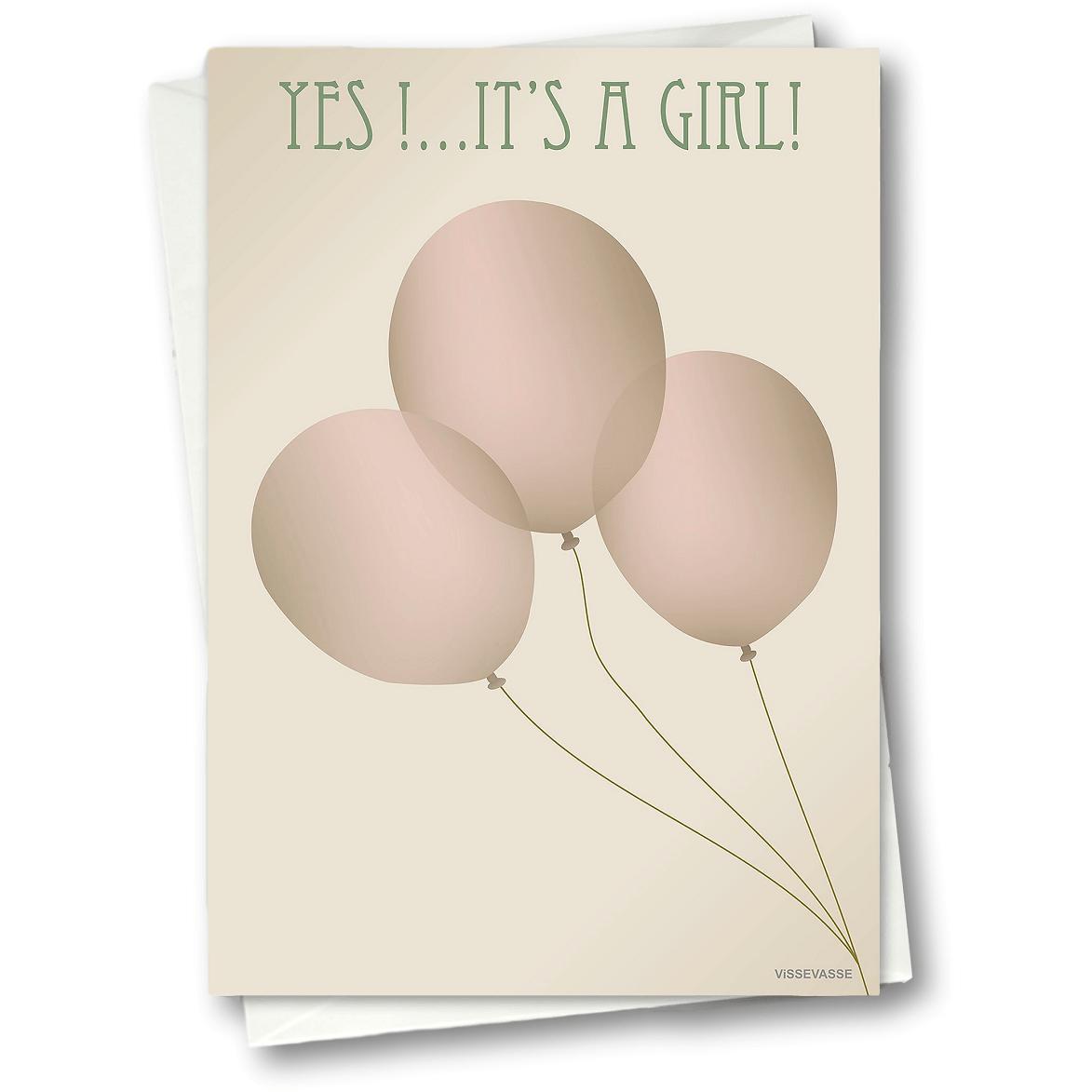 [product_category]-Vissevasse It Is A Girl Greeting Card, 15 X21 Cm-Vissevasse-5713138605713-F-2016-057-S-VIS-1