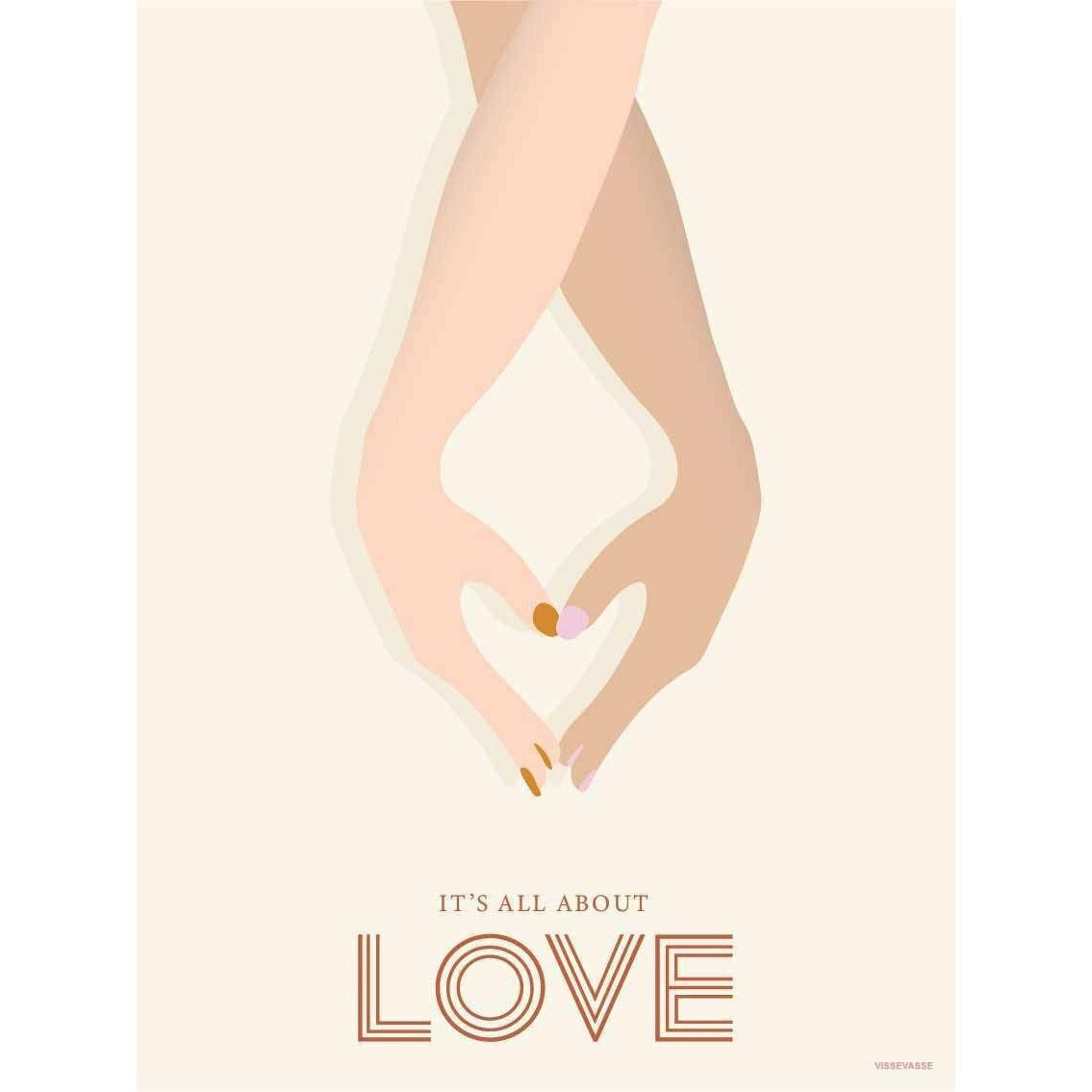 Vissevasse It's All About Love Poster, 30 X40 Cm