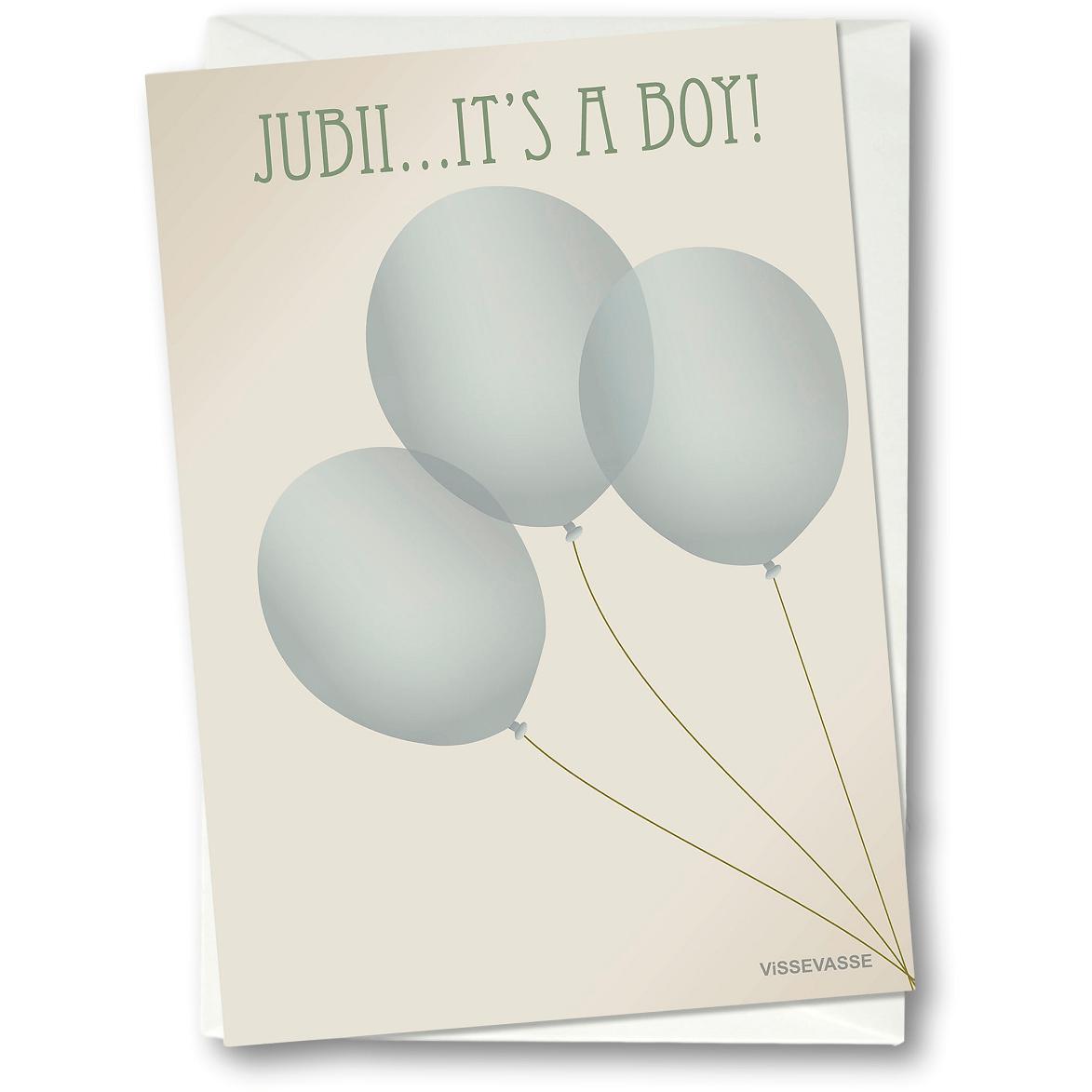 [product_category]-Vissevasse Jubii It's A Boy Greeting Card, 15 X21 Cm-Vissevasse-5713138605812-F-2016-058-S-VIS-1