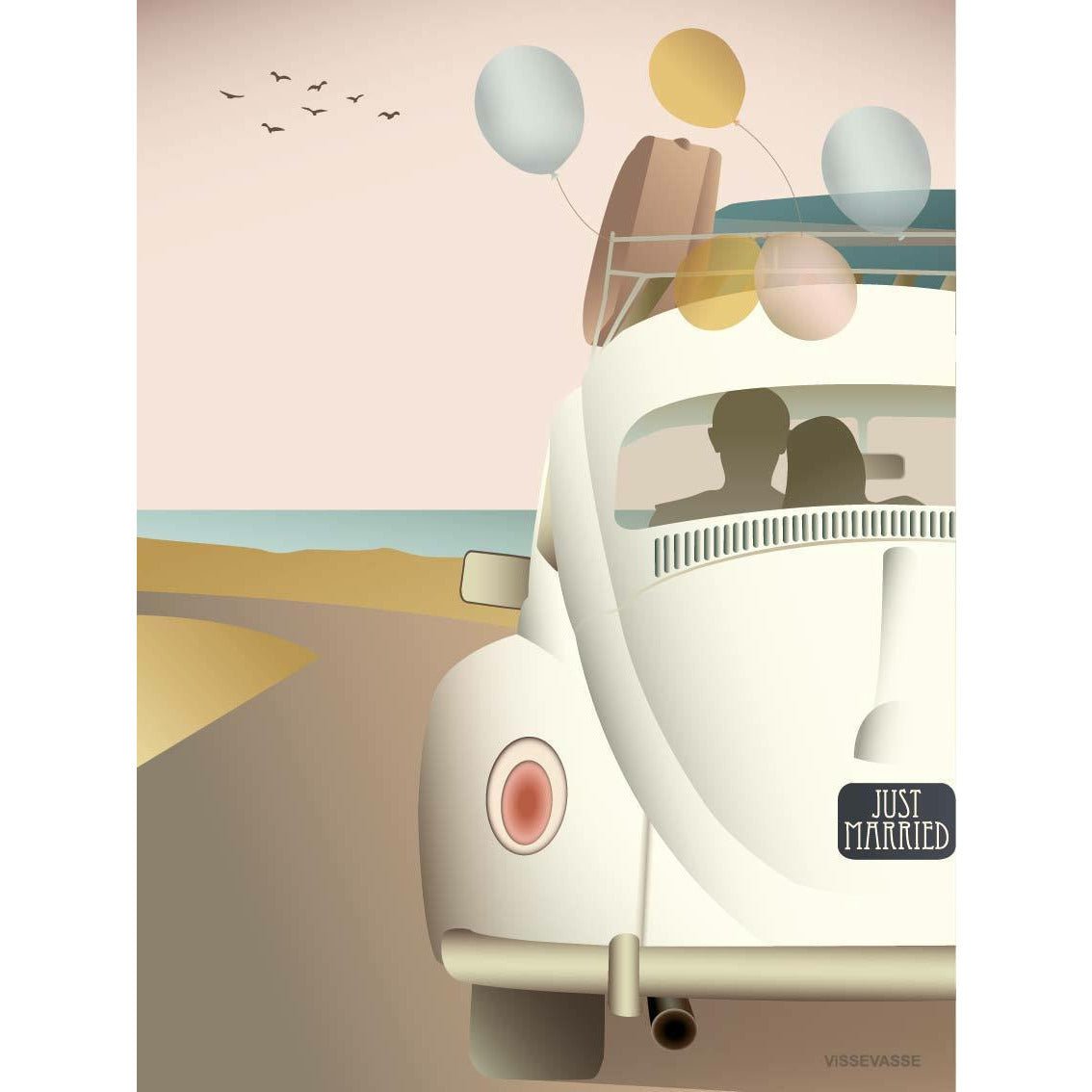 [product_category]-Vissevasse Just Married Card, A7-Vissevasse-5713138901457-F-2019-014-XX-VIS-1