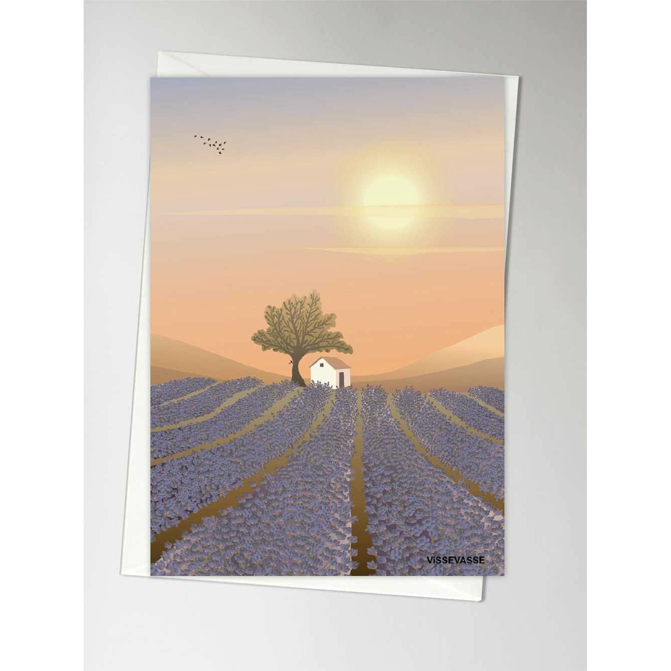 Vissevasse Lavender Field Tarjeta de felicitación, A6