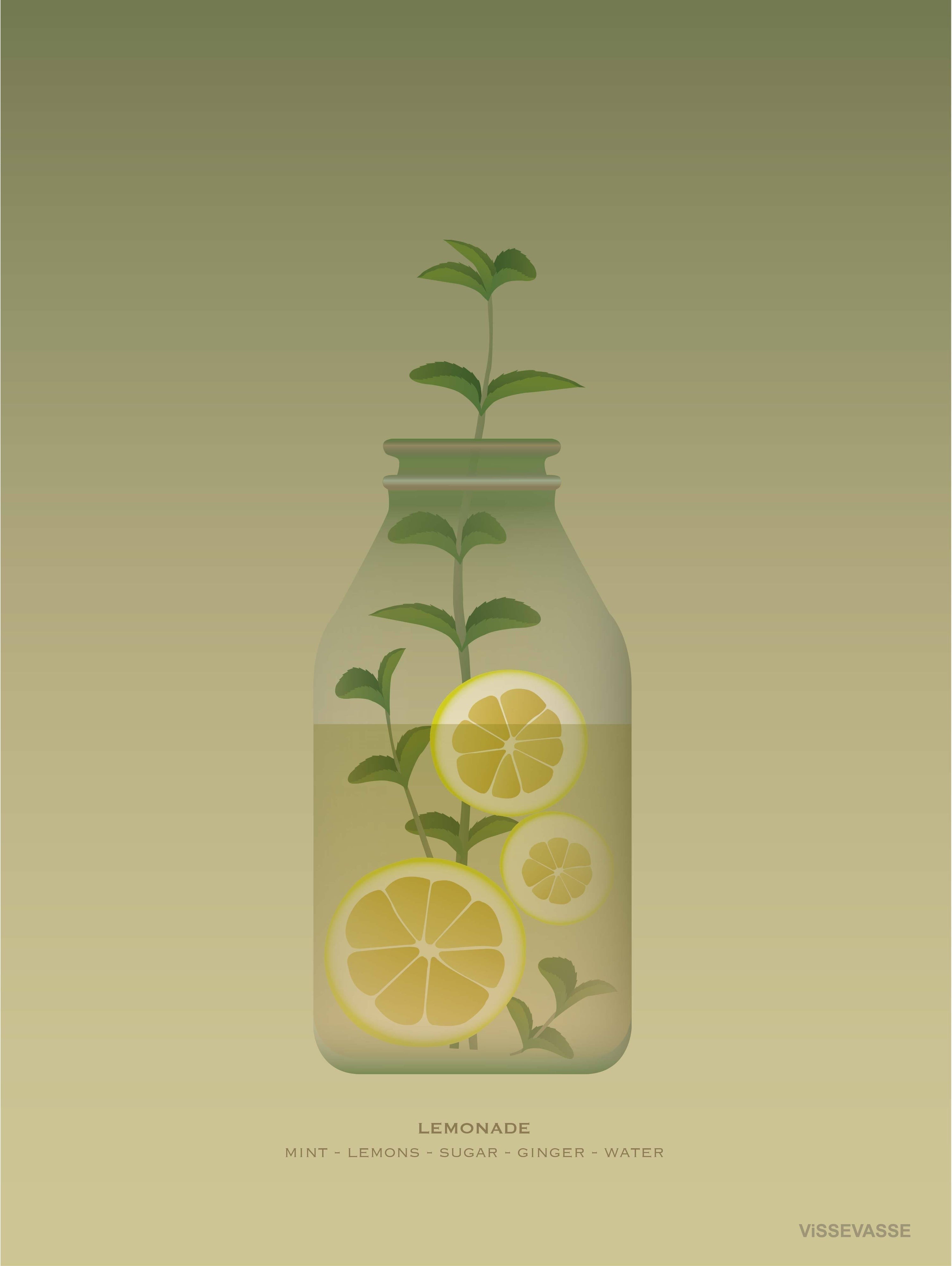 Vissevasse Lemonade Poster, 15 x21 cm