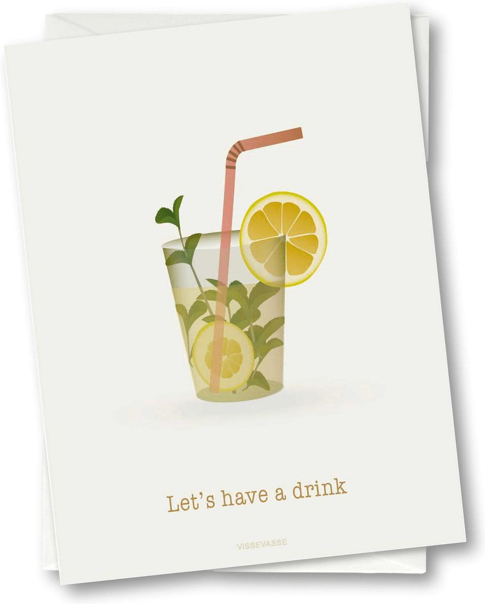 Vissevasse Let's Have A Drink Greeting Card, 10,5x15cm