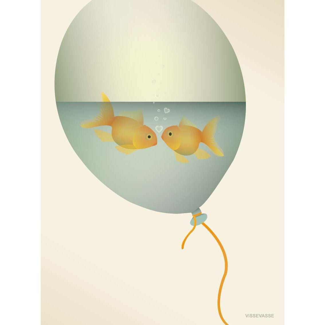 Vissevasse Liebe in einem Bubble -Poster, 50 x70 cm