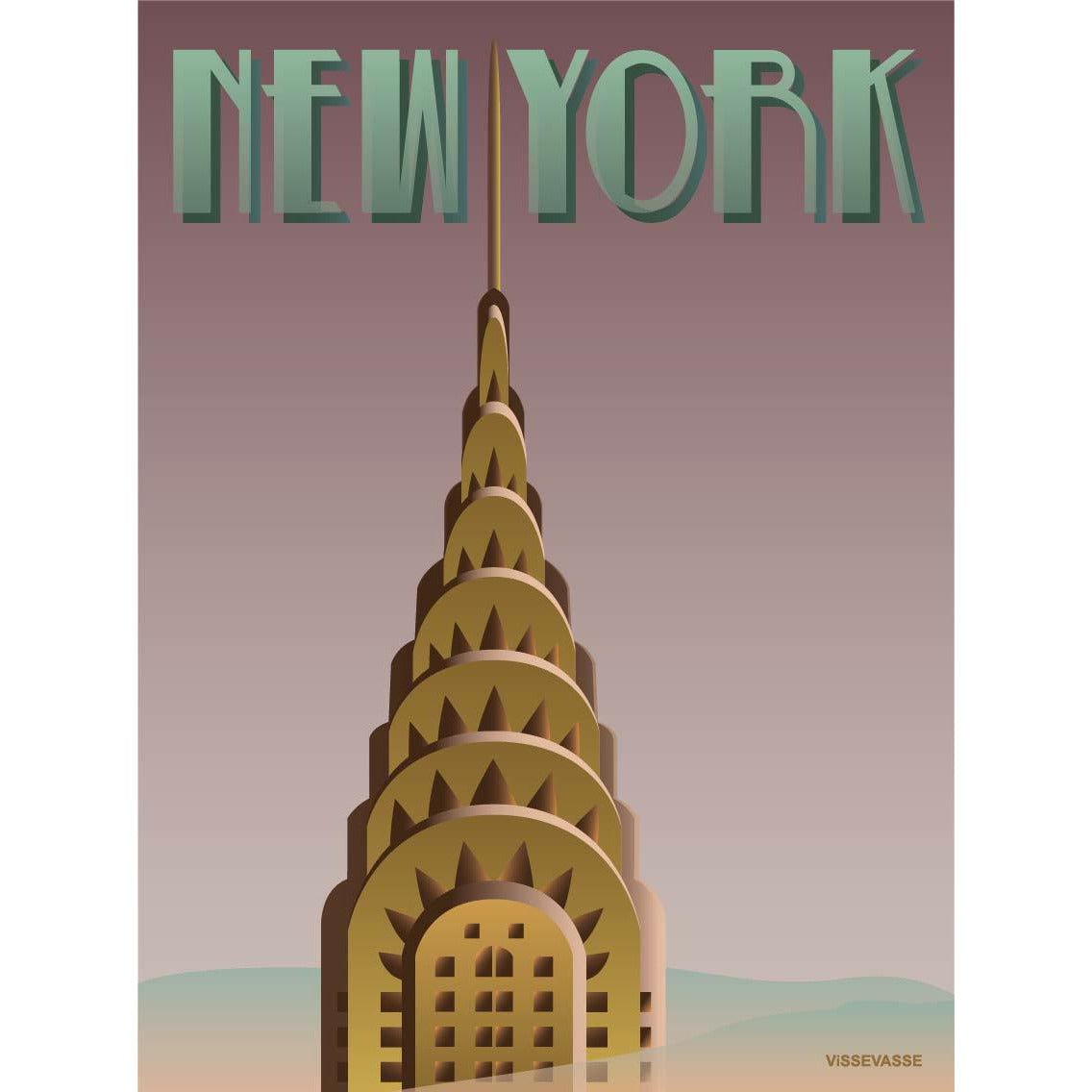 Vissevasse New York Chrysler Affiche, 30 x40 cm