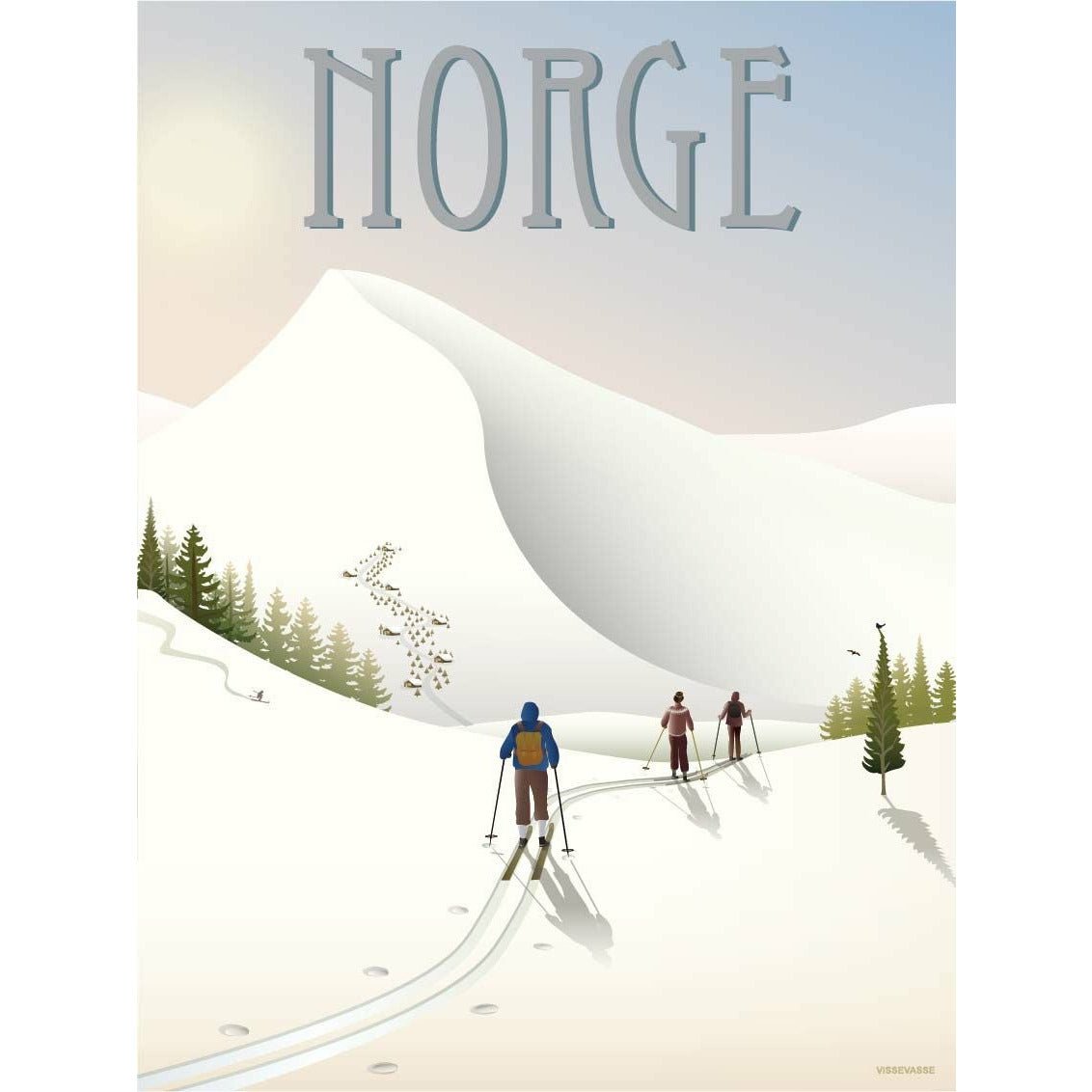 [product_category]-Vissevasse Norway 'Cross Country Skiing' Poster, 15x21 Cm-Vissevasse-5713138108412-F-2021-084-S-VIS-1