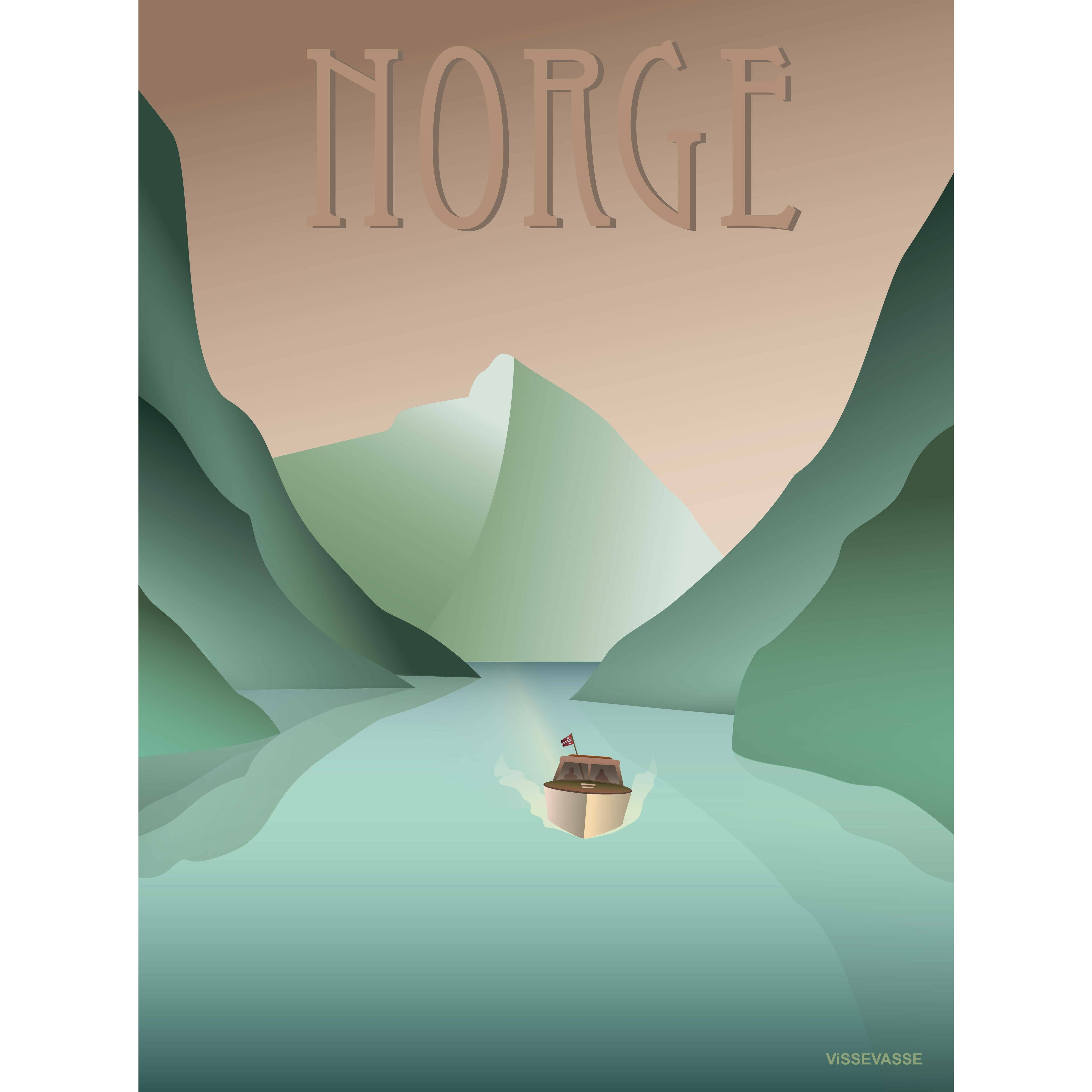 Vissevasse Norway Fjord Poster, 50 x70 cm