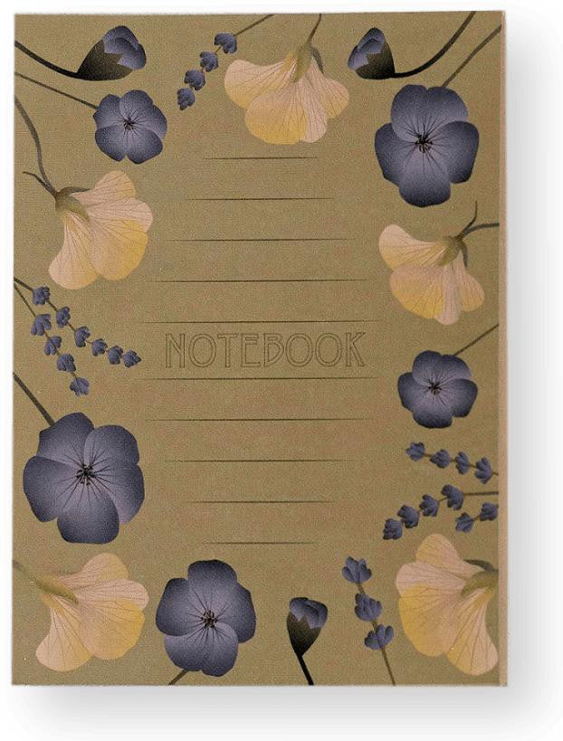 Vissevasse notebook med blomster, rav, lille