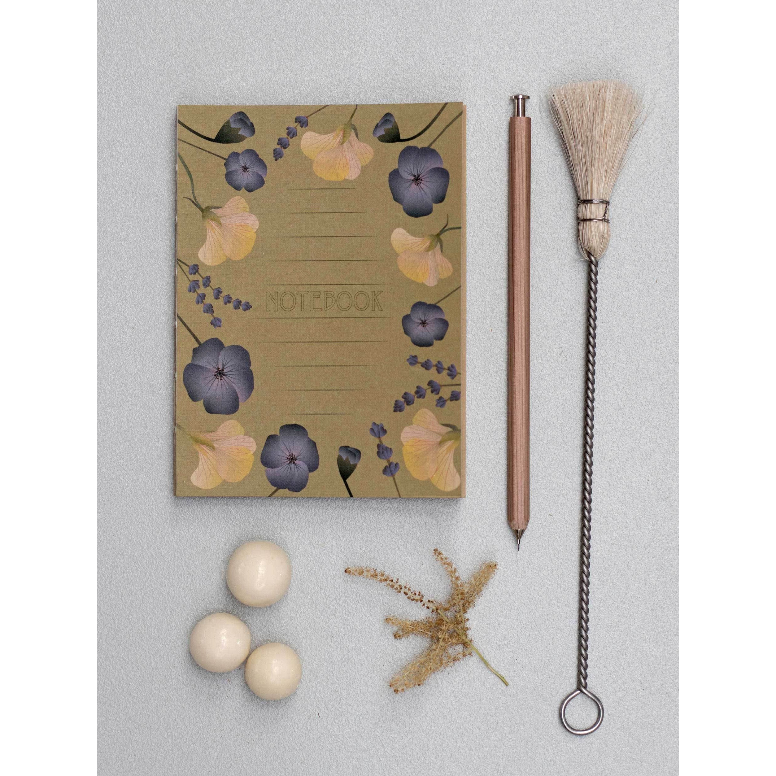 [product_category]-Vissevasse Notebook With Flowers, Amber, Small-Vissevasse-5713138718291-F-2017-182-NS-VIS-2
