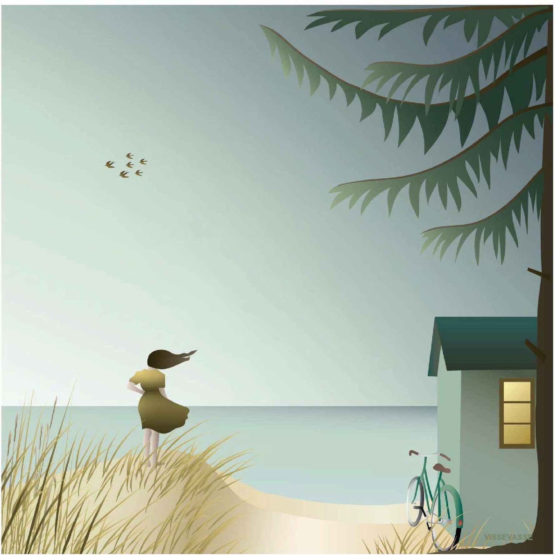 Affiche Vissevasse Ocean View, 50 x50 cm