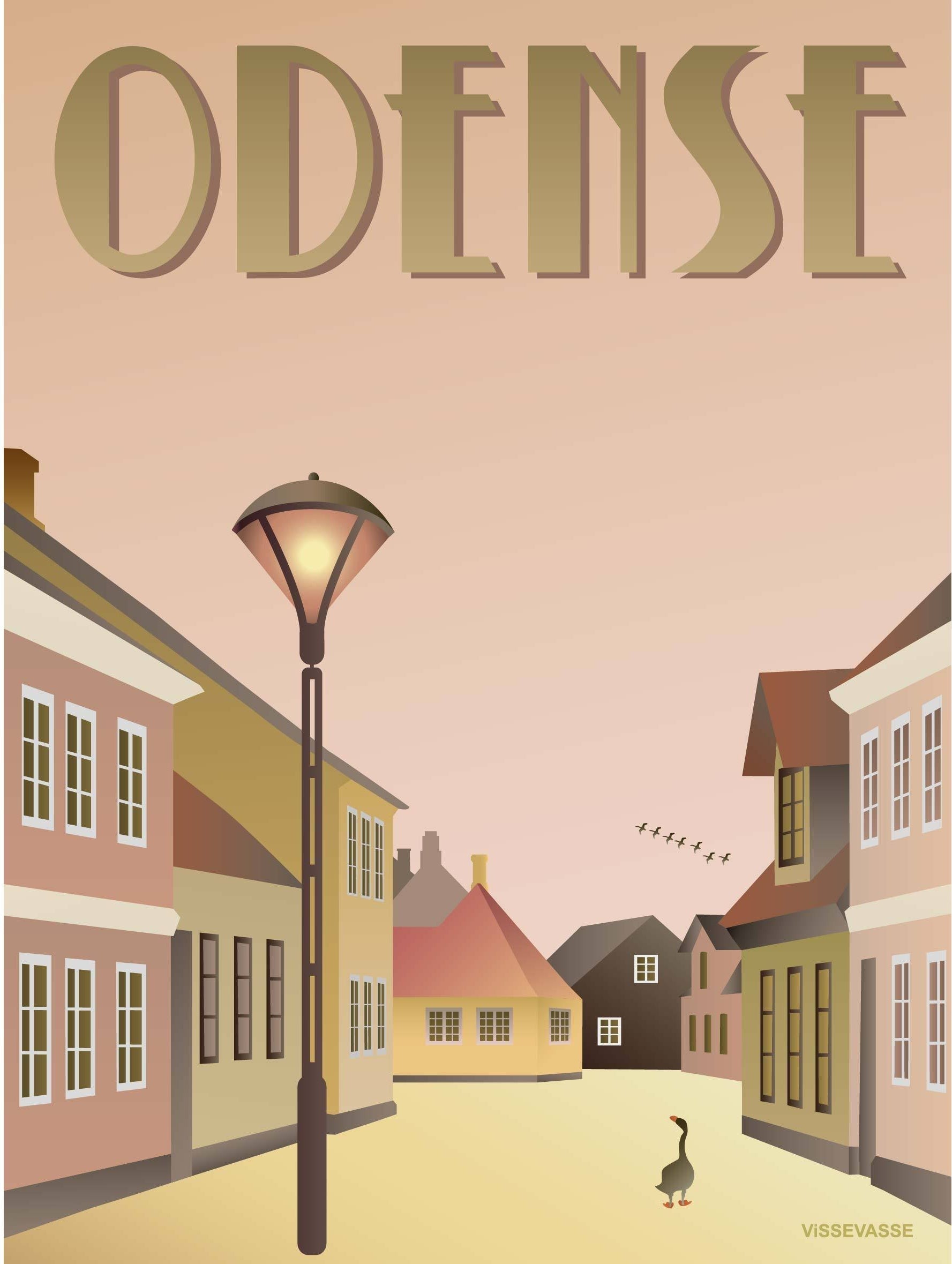 Vissevasse Odense Entlein Poster, 15 x21 cm