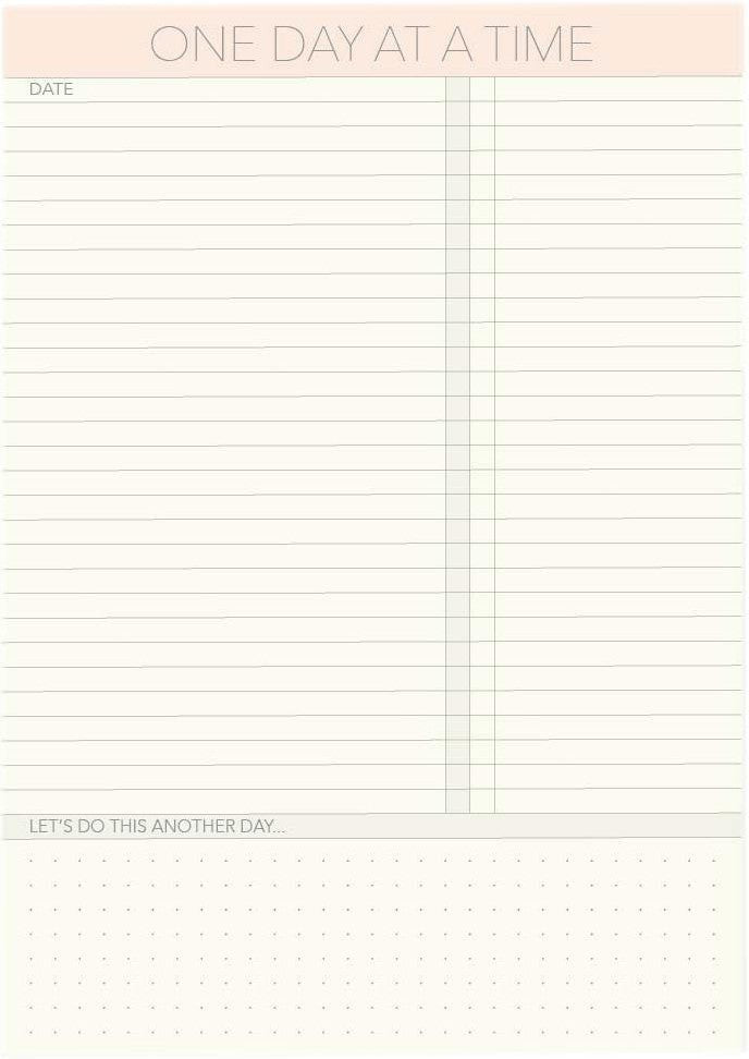 Vissevasse One Day At A Time A5 Notepad, White