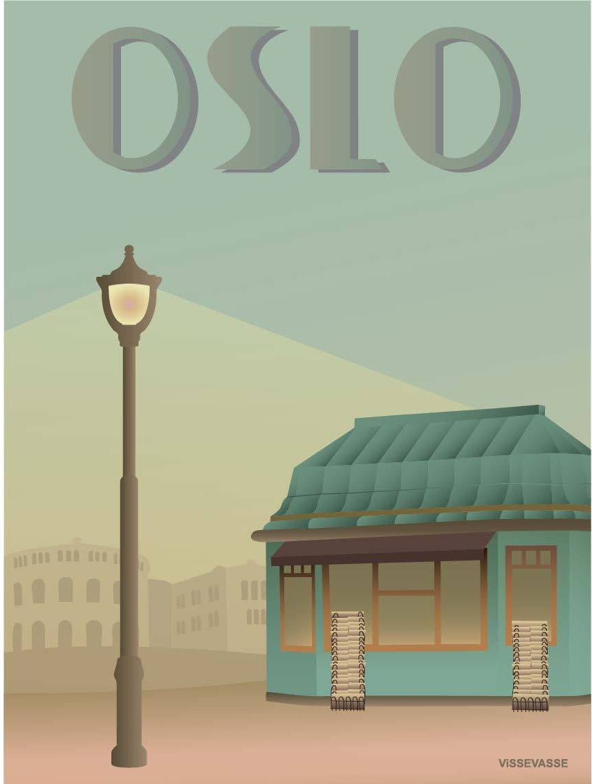 Vissevasse Oslo Newsstand Plakat, 15 x21 cm