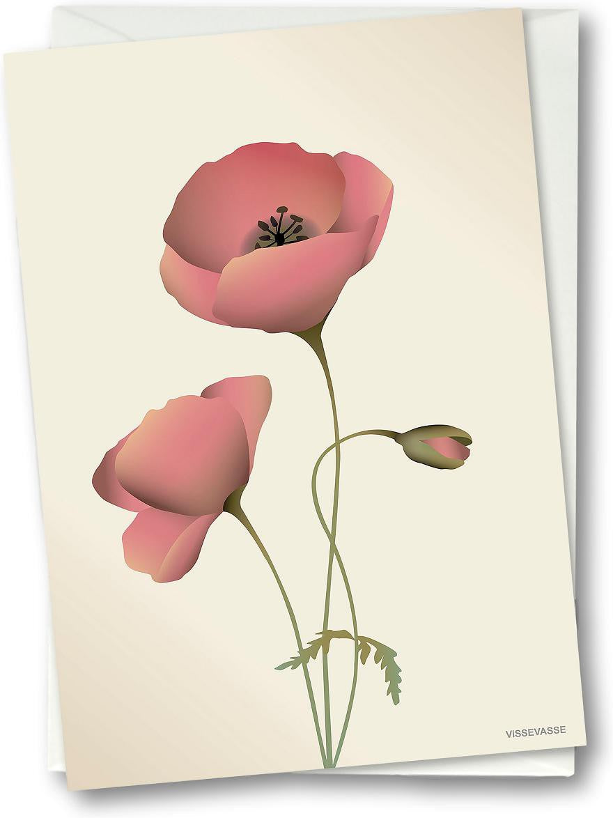 Carte de voeux Vissevasse Poppy, meringue, 10,5x15cm