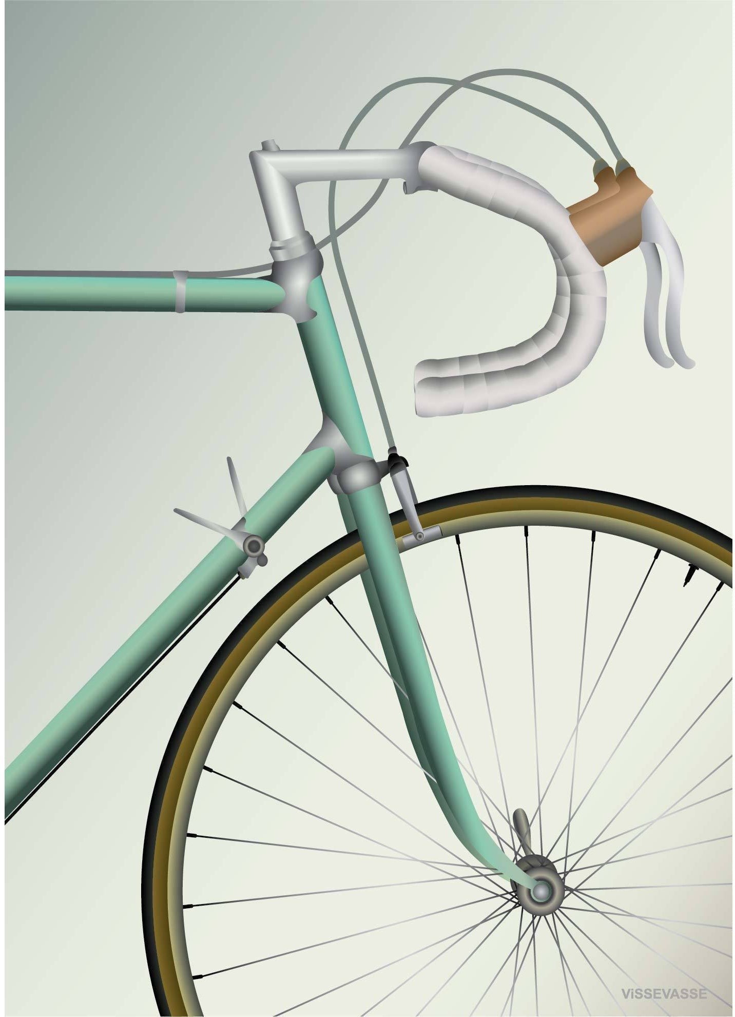 Vissevasse Road Bike Plakat, 15 x21 cm