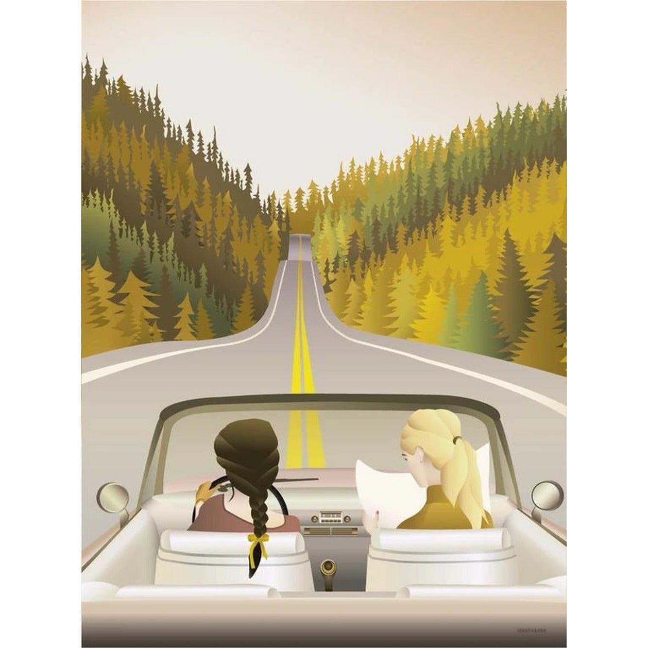 Vissevasse Road Trip Poster, 50 x70 cm