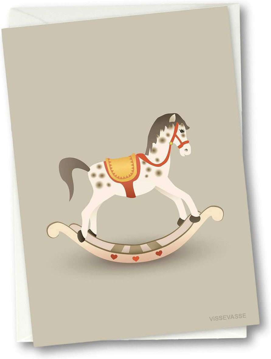 [product_category]-Vissevasse Rocking Horse Greeting Card, Brown, 10,5x15cm-Vissevasse-5713138721406-F-2017-214-XS-VIS-1