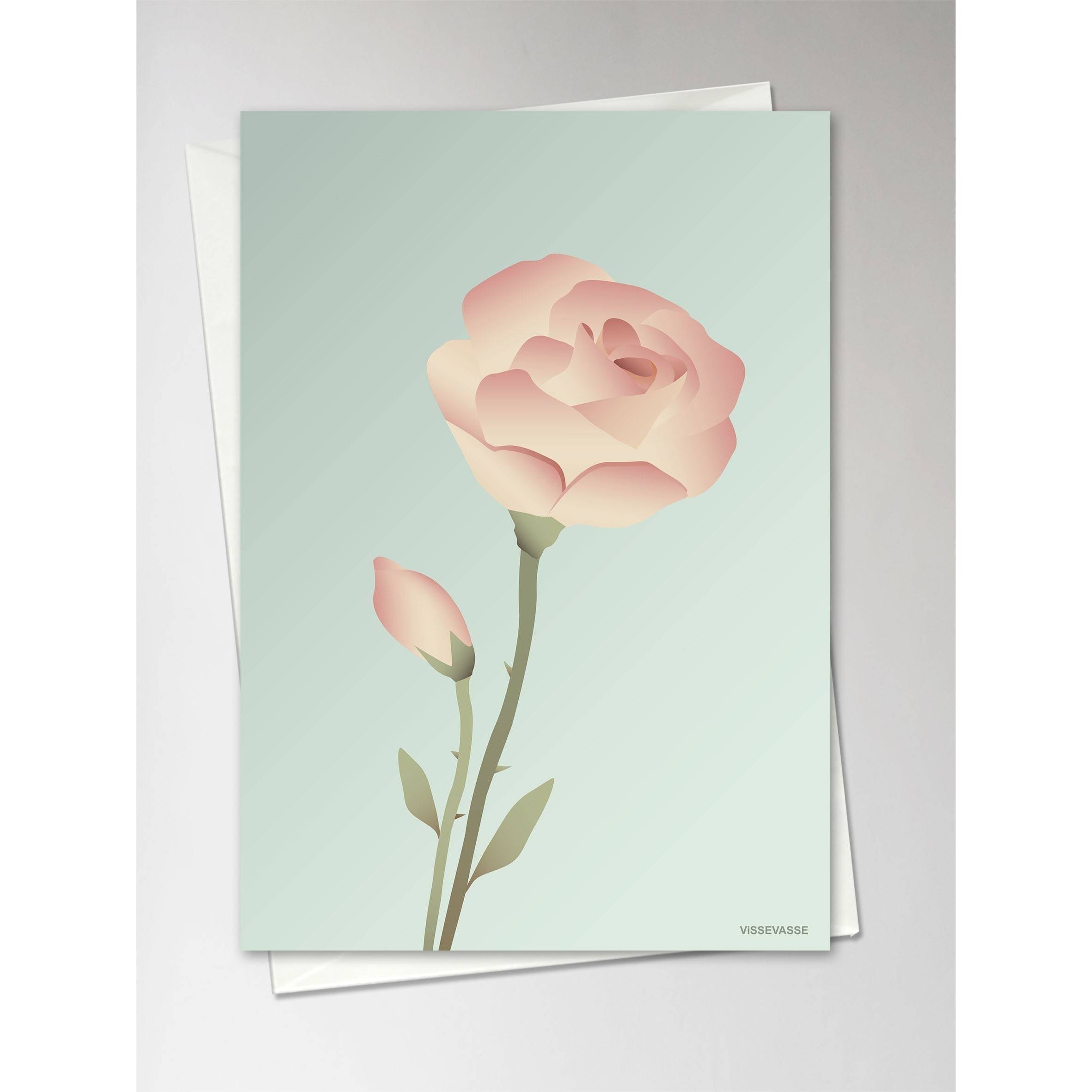 [product_category]-Vissevasse Rose Greeting Card 10.5 X15 Cm, Mint-Vissevasse-5713138604600-F-2016-046-XS-VIS-2
