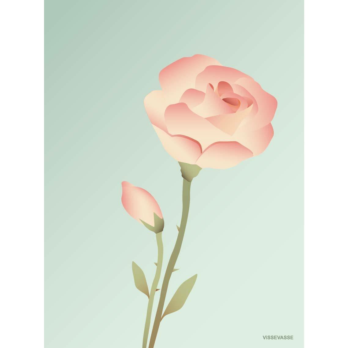 [product_category]-Vissevasse Rose Greeting Card 15 X21 Cm, Mint-Vissevasse-5713138604617-F-2016-046-S-VIS-2