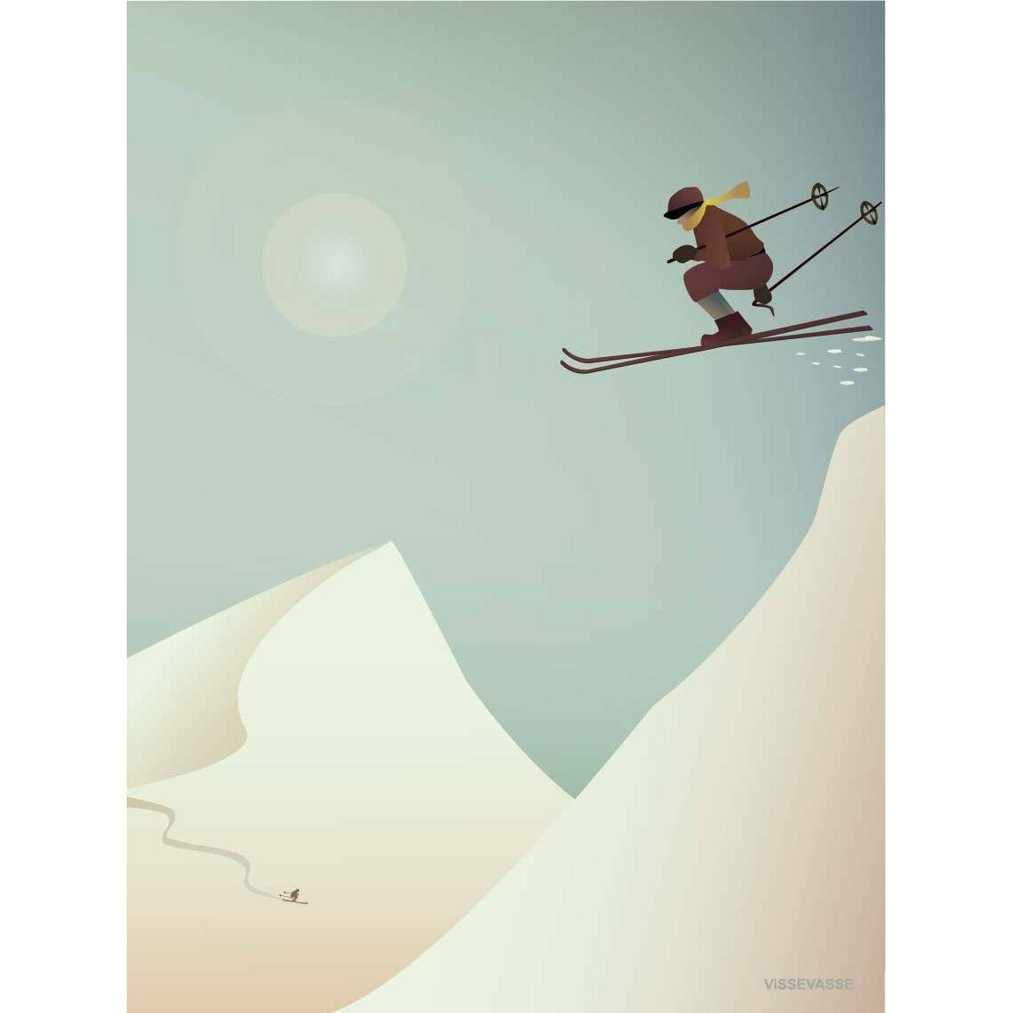 Vissevasse Skiing Poster, 30 x40 cm