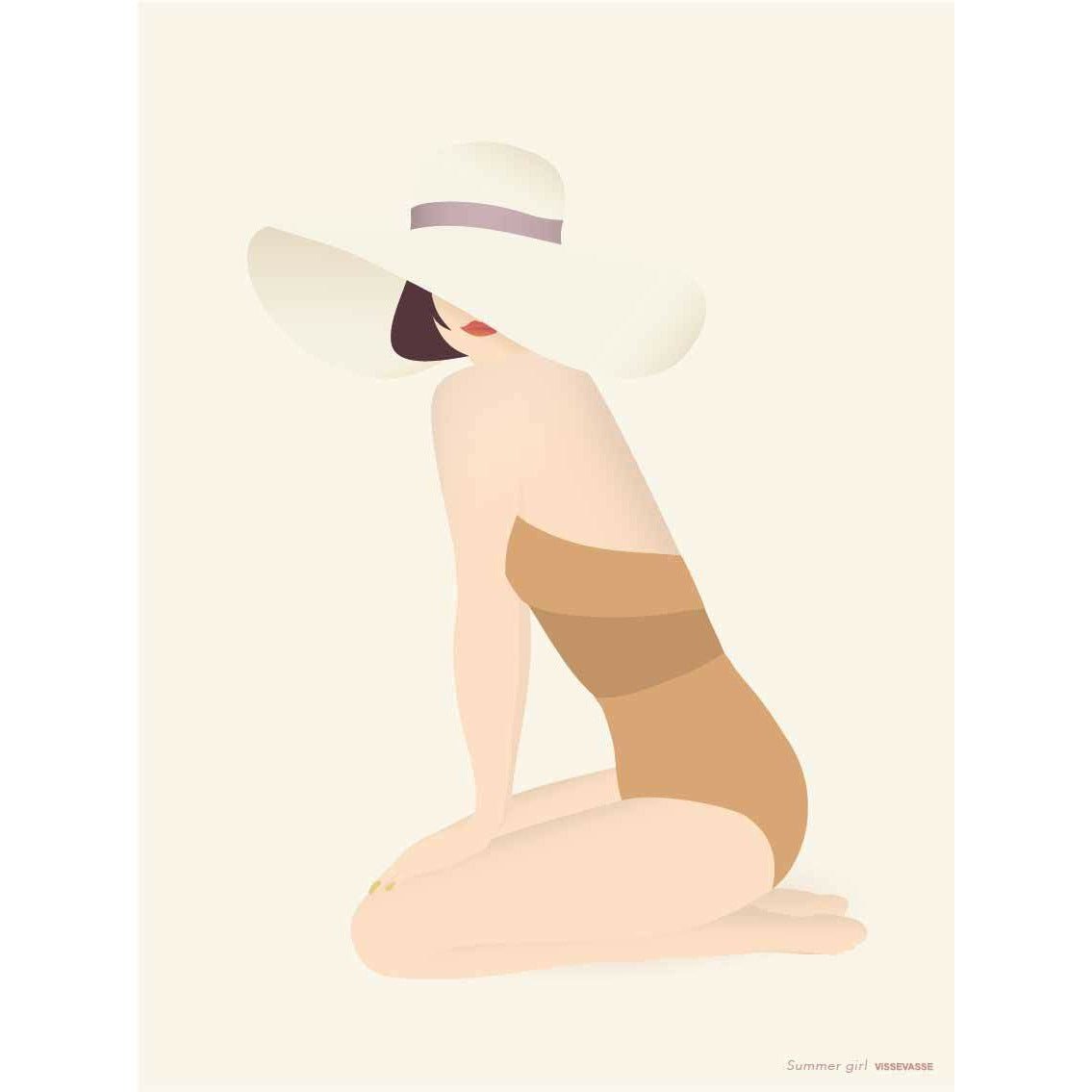 Vissevasse Summer Girl Poster, 30 x 40 cm