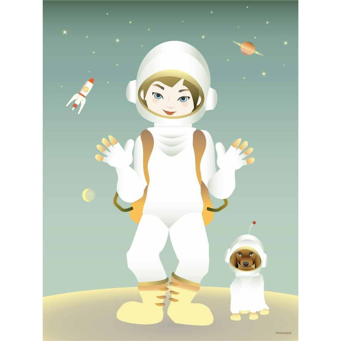 [product_category]-Vissevasse The Astronaut Poster, 15 X21 Cm-Vissevasse-5713138100416-F-2021-004-S-VIS-1