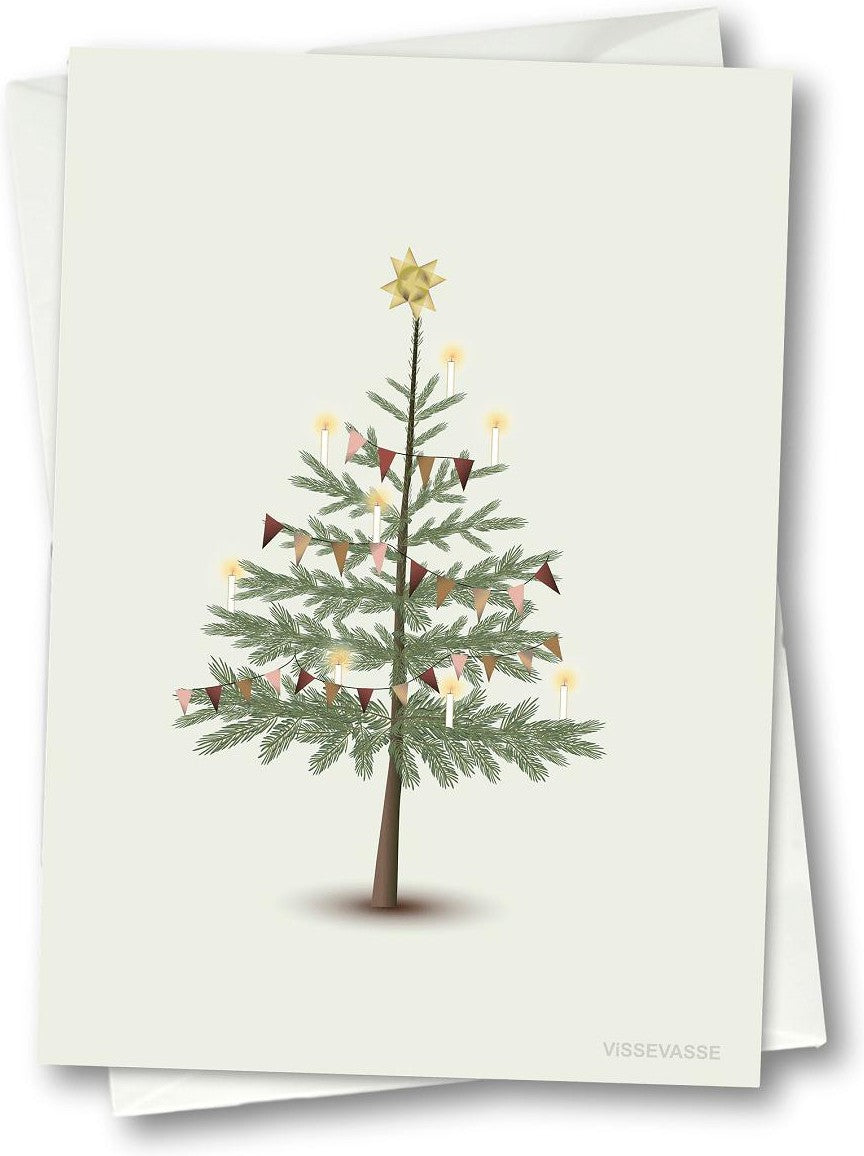 Vissevasse La tarjeta de felicitación del árbol de Navidad, 10.5x15cm