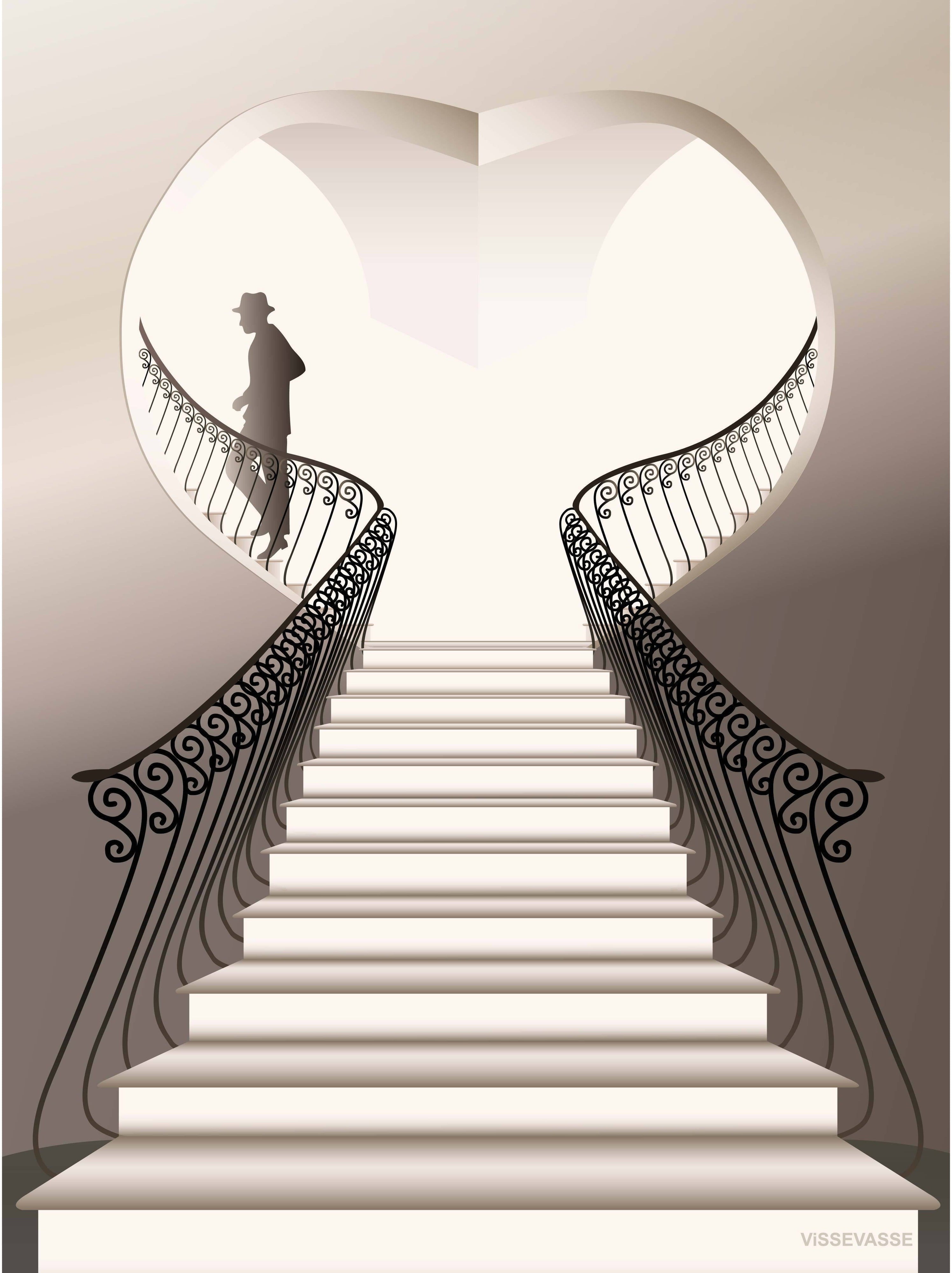 Vissevasse The Man On The Stairs Poster, 15 X21 Cm