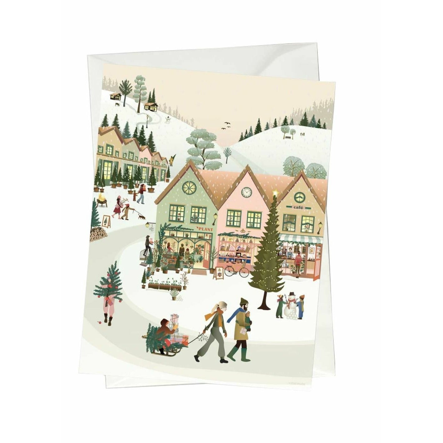 Vissevasse White Christmas Greeting Card, A6