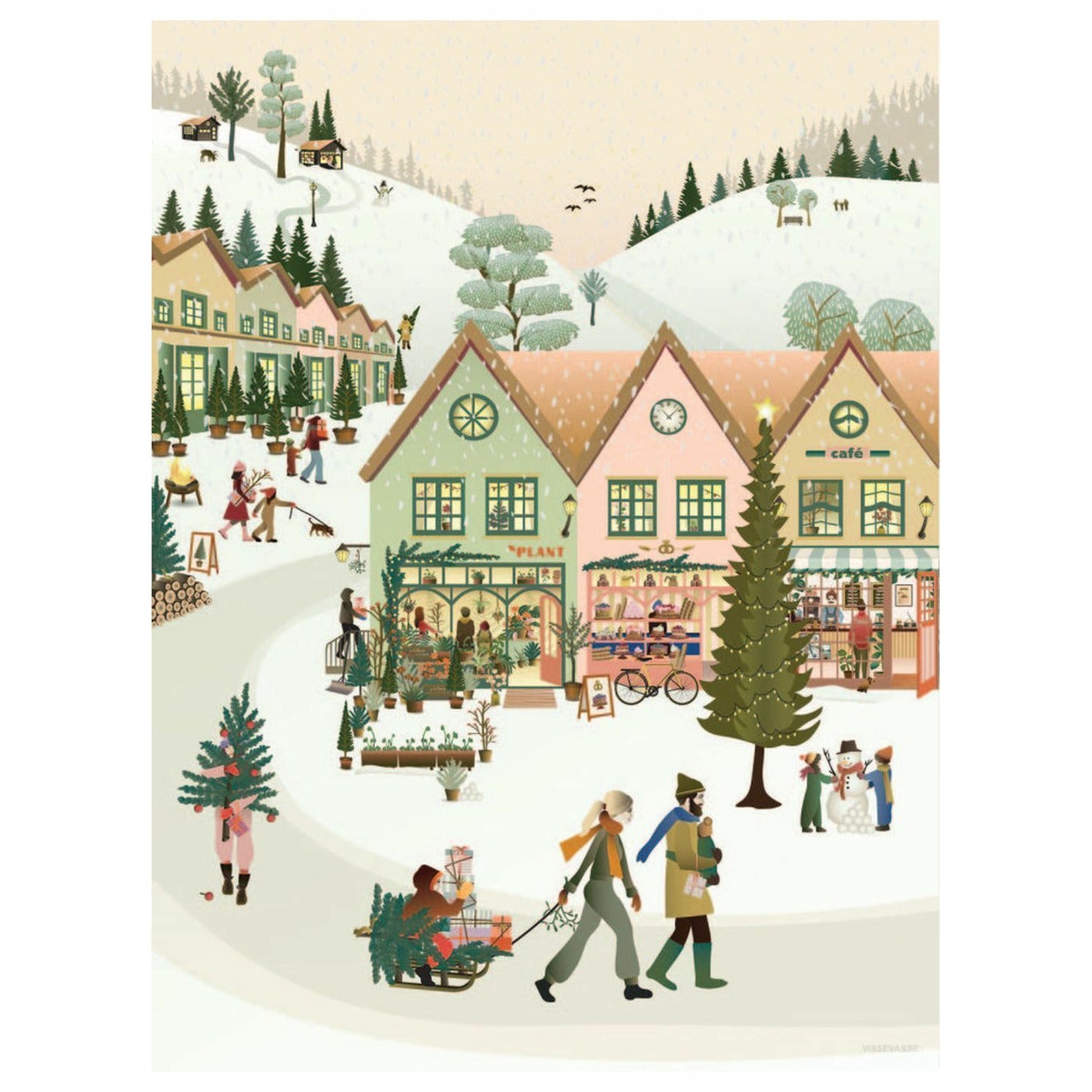 Vissevasse White Christmas Poster, 30 X 40 Cm