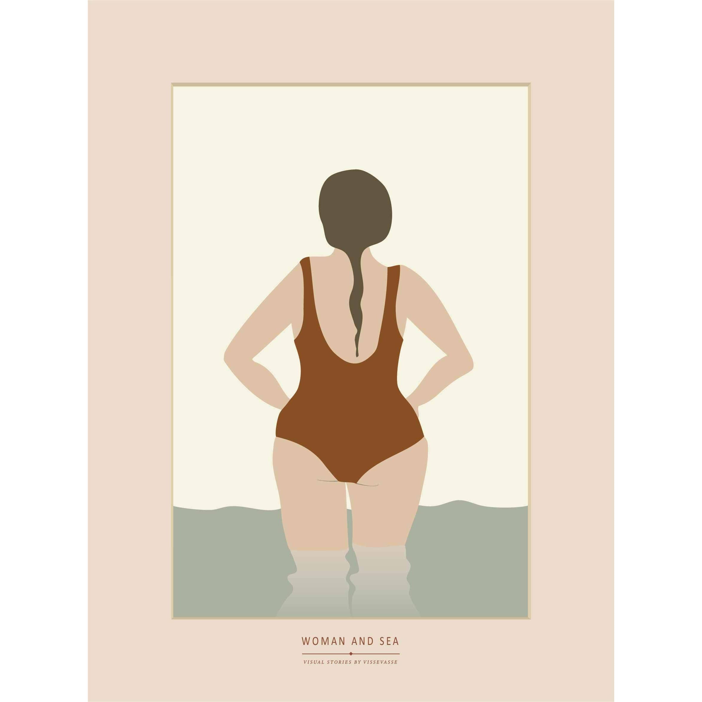 Vissevasse Woman and the Sea Poster, 50 x70 cm