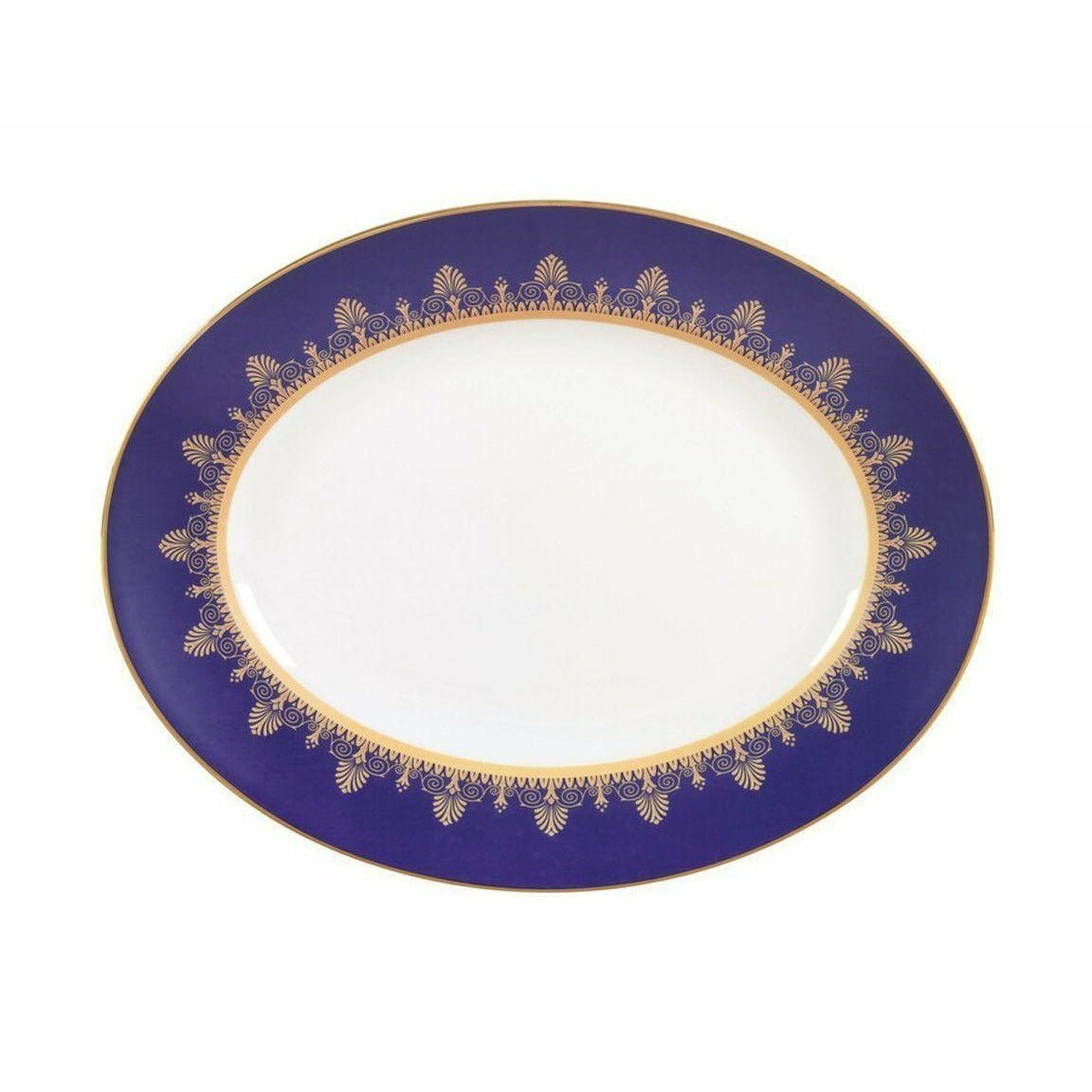 [product_category]-Wedgwood Anthemion Blue Oval Serving Plate, W: 35 Cm-Wedgwood-91574131511-5C102503001-WED-1