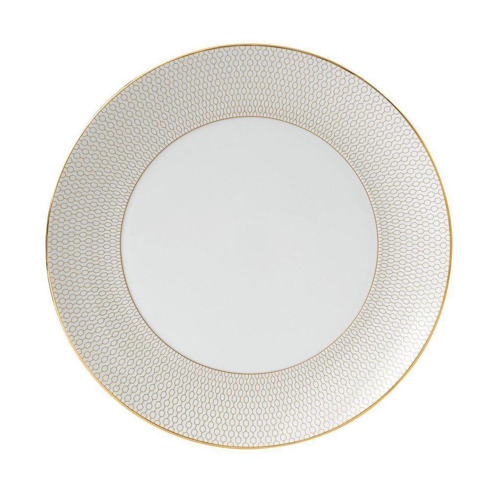 Plaque de Wedgwood Arris 28 cm, blanc / or