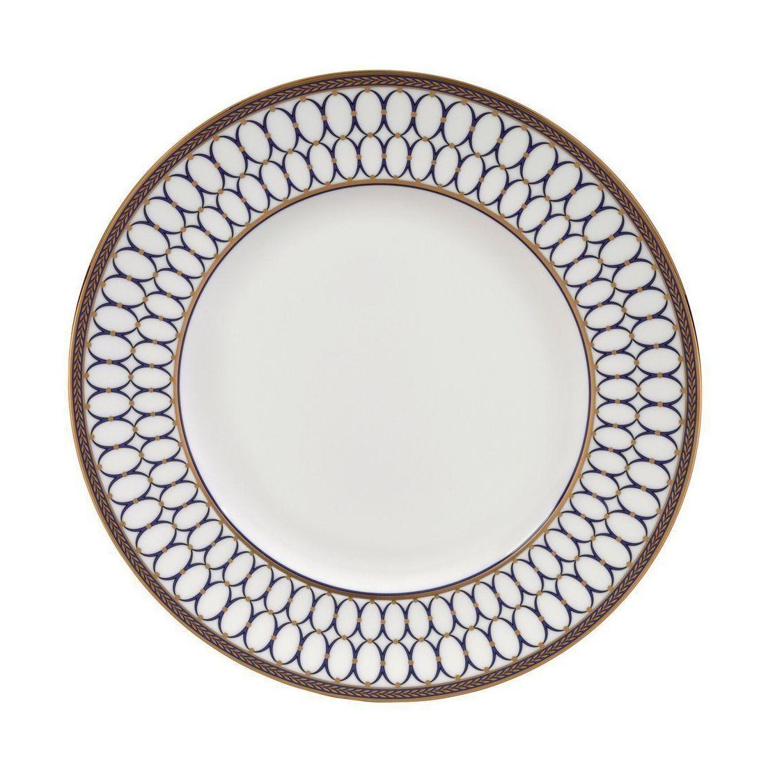 Placa de oro renacentista de Wedgwood 27 cm, blanco/azul