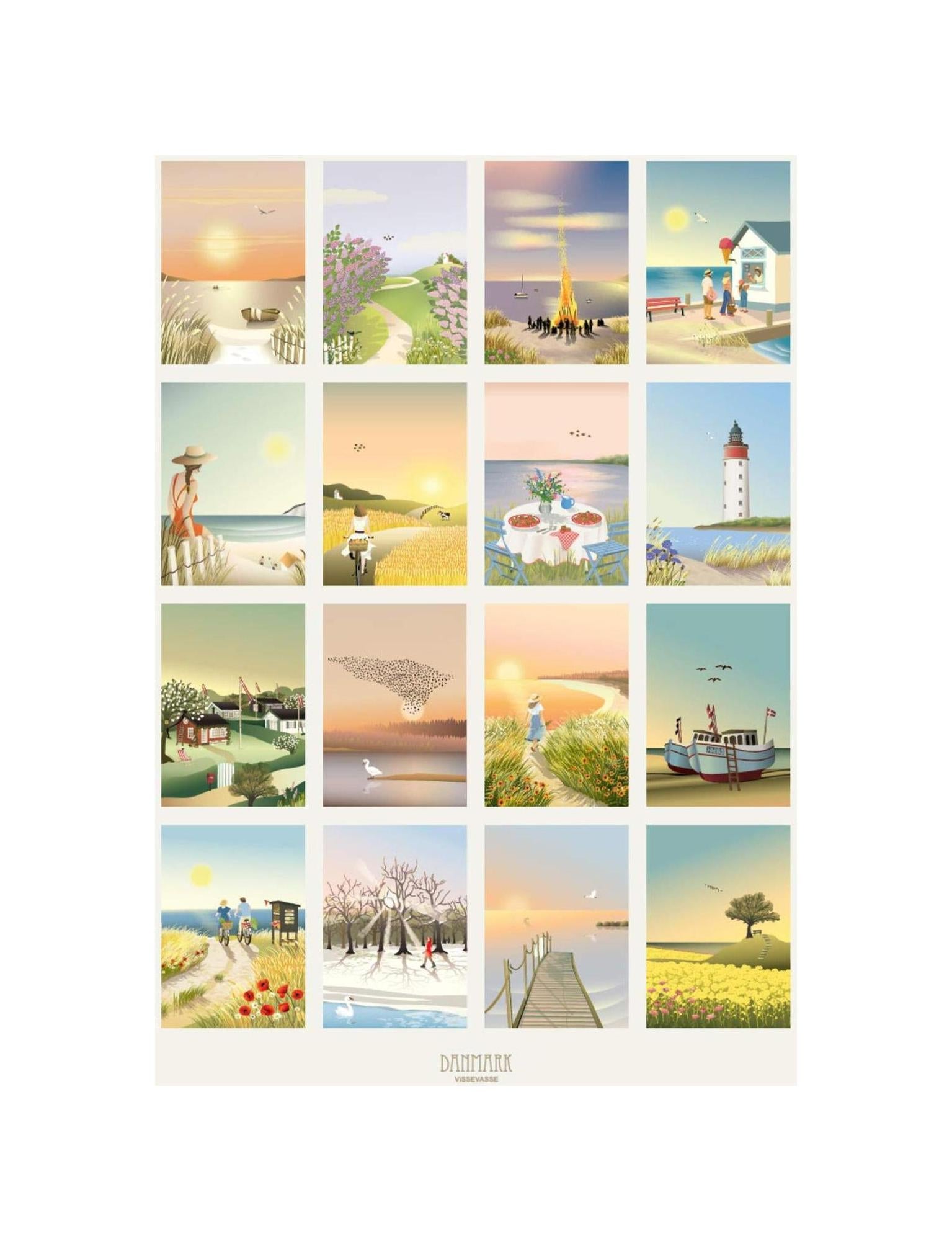 Vissevasse Danmarksmotiver #2 Poster, 70x100 Cm