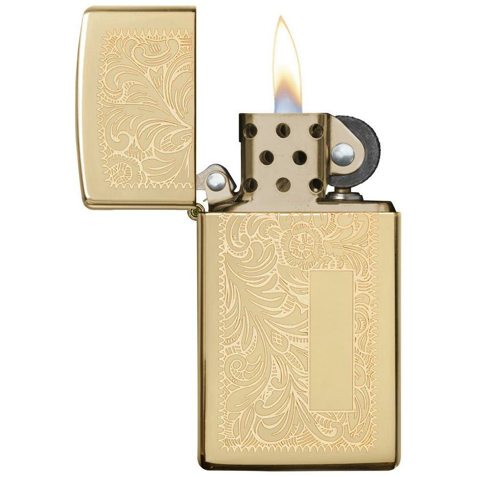 Zippo Venetian Slim High Polish Brass Lighter