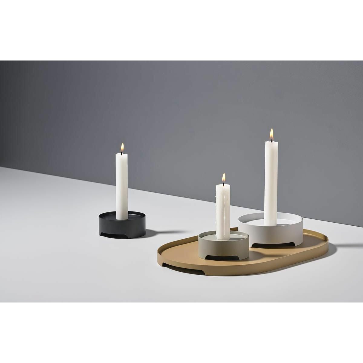 Zone Denmark Singles Candle Holder ø 12 Cm, Warm Grey