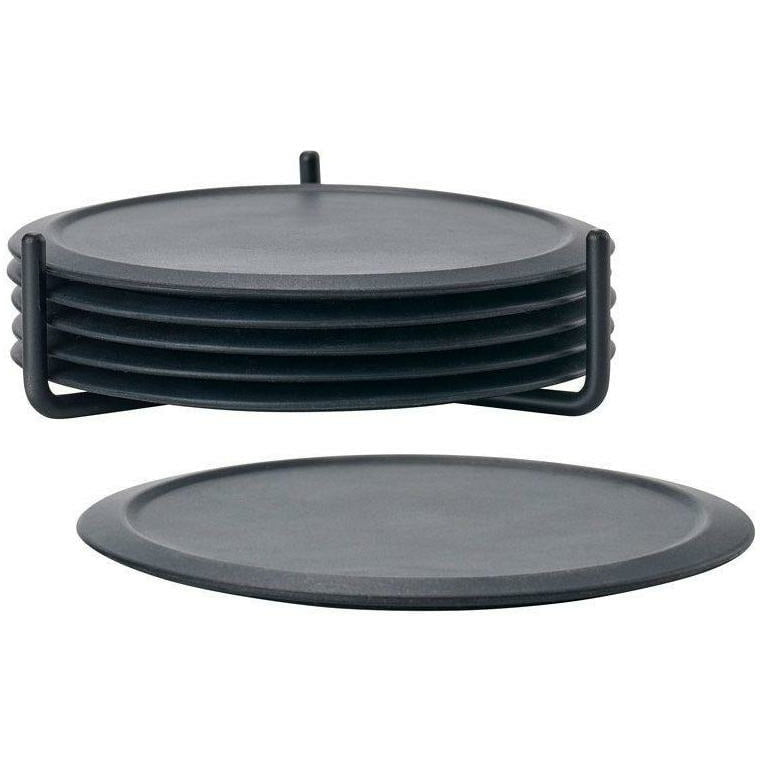 Zona Dinamarca Singles Glass Coaster 6 PCS, Negro