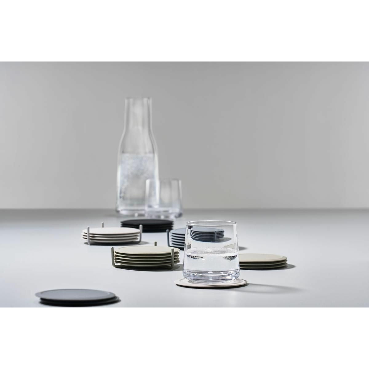 Zona Dinamarca Singles Glass Coaster 6 PCS, Negro