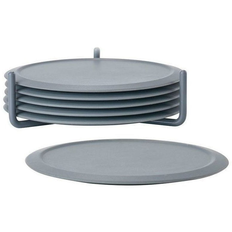 Zone Dinamarca Singles Glass Coaster 6 PCS, Cool Gray