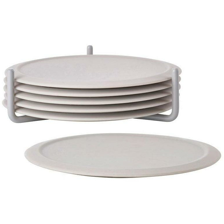 Zona Dinamarca Singles Glass Coaster 6 PCS, Cálido Gray