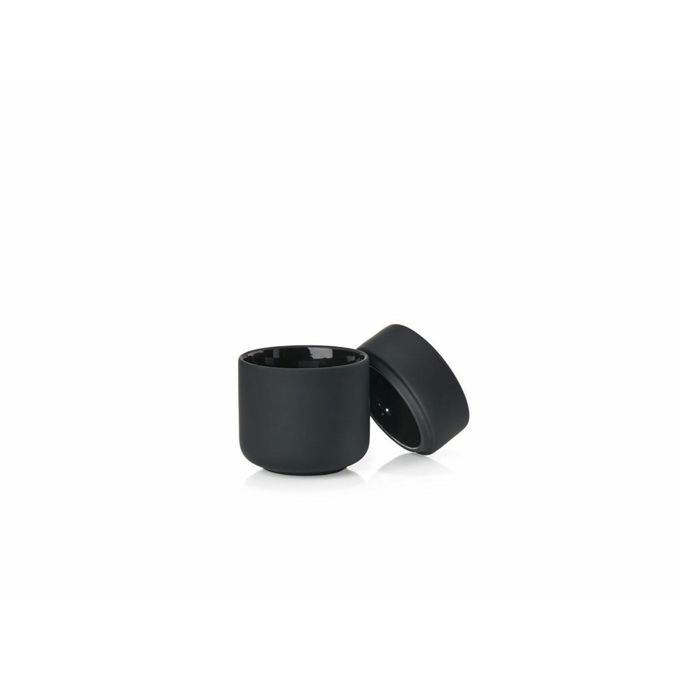 [product_category]-Zone Denmark Ume Cotton Swabs And Cosmetic Pads Container øx H 8,3x10,3 Cm, Black-Zone Denmark-5722000157533-15753-ZON-2