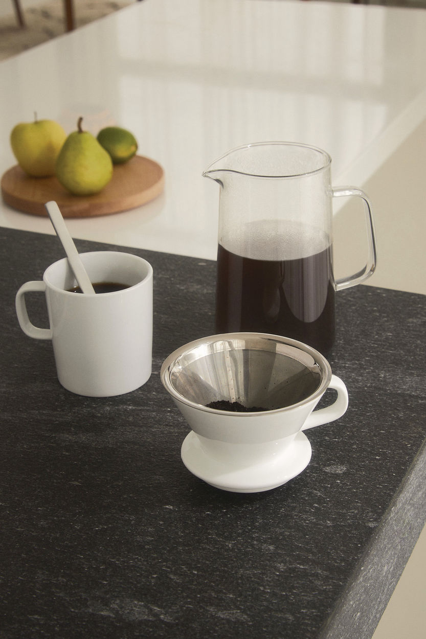 Alessi langsamer Kaffee, Zubehör für Kaffeemühle (Krug + Nettofilter + Filterhalter)