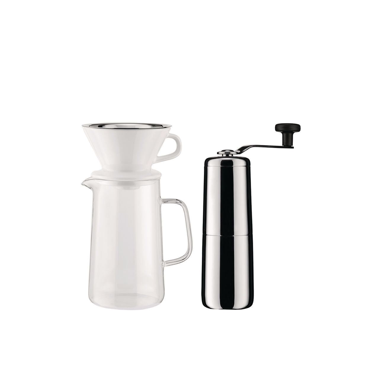 Alessi Slow Coffee Set, Mühle + Krug + Nettofilter + Filterhalter