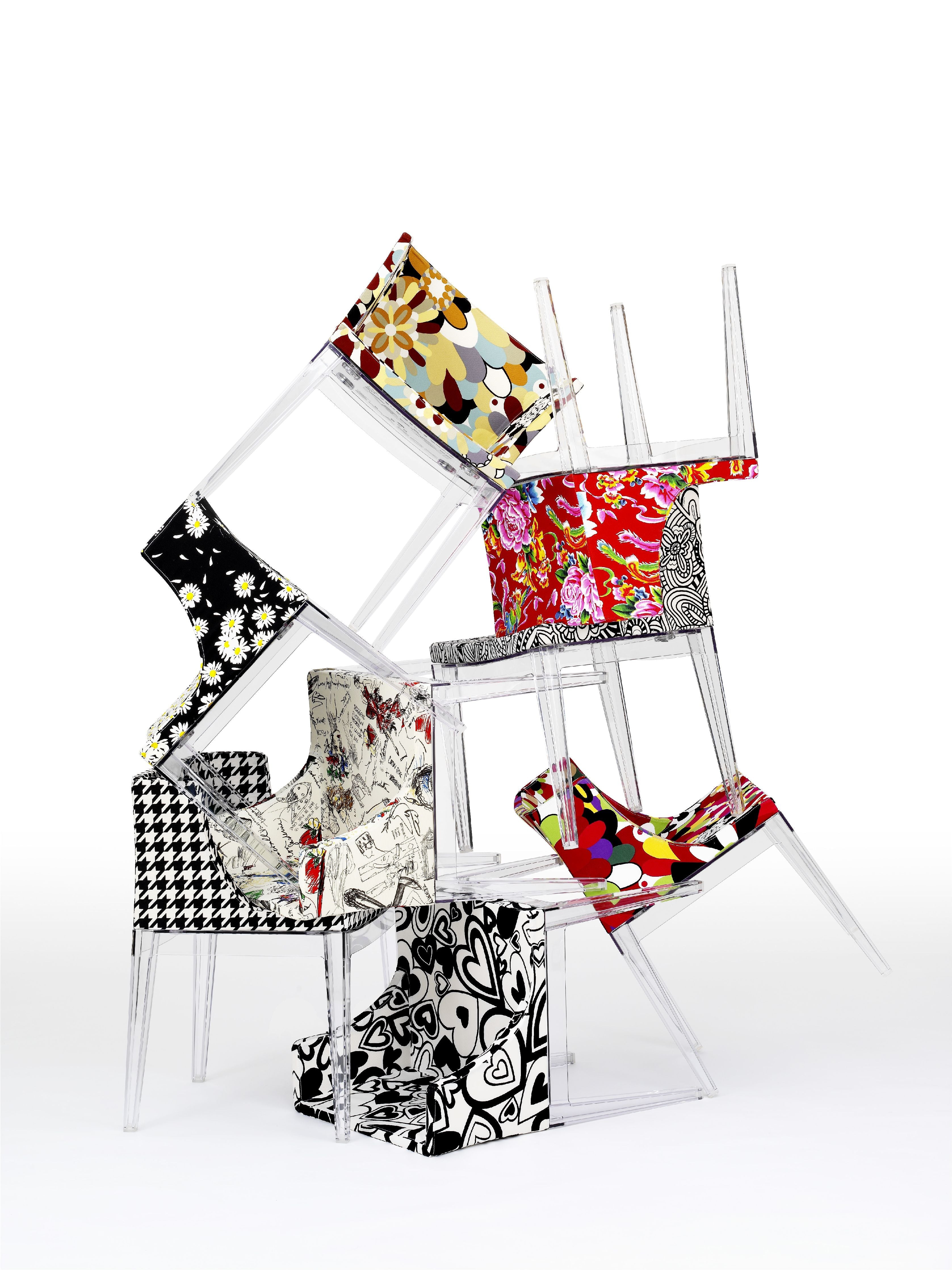 Kartell Mademoiselle à la Mode Sessel, Schwarz/Skizzen