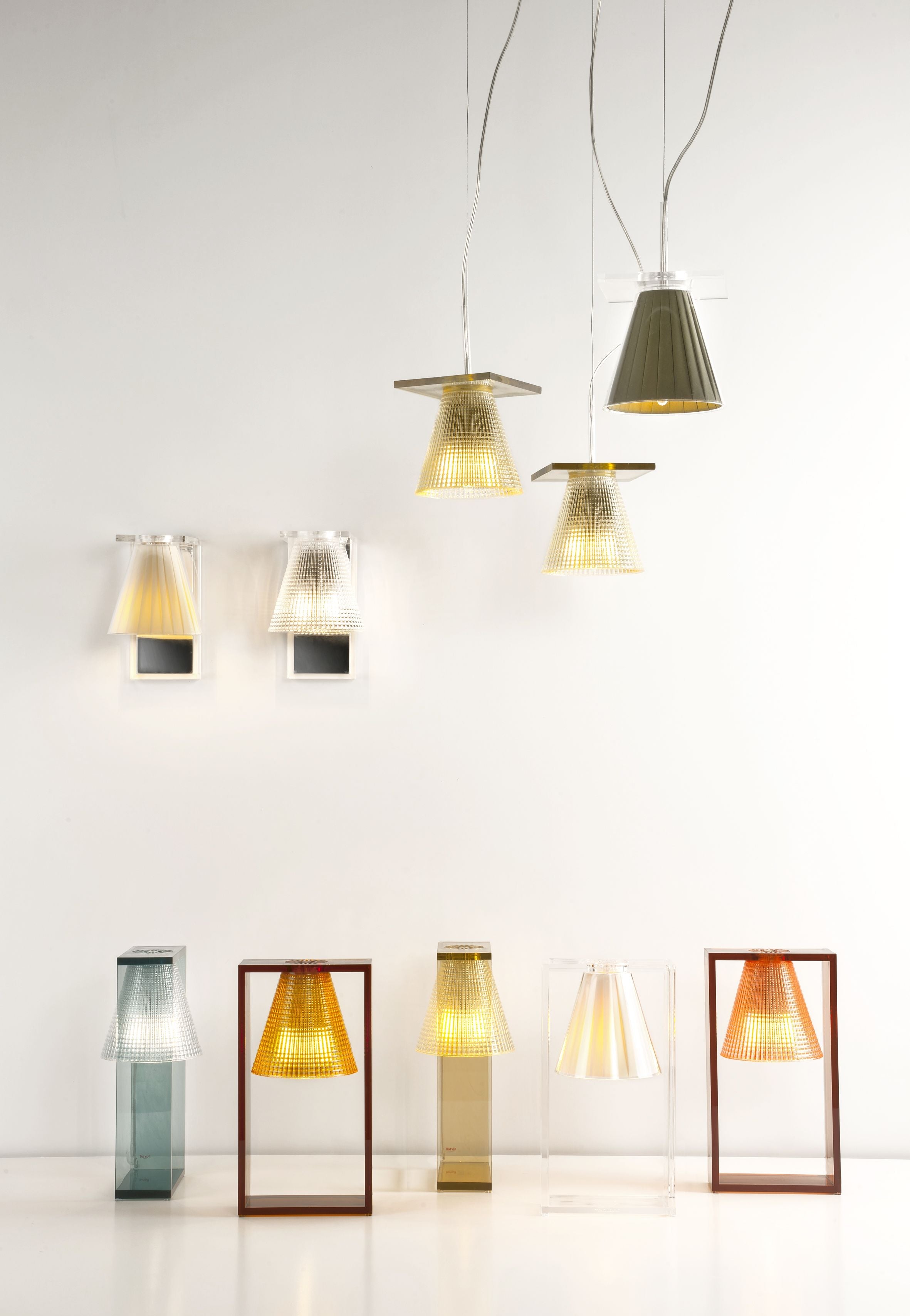 Kartell leichte Lufttischtischlampe Bernstein