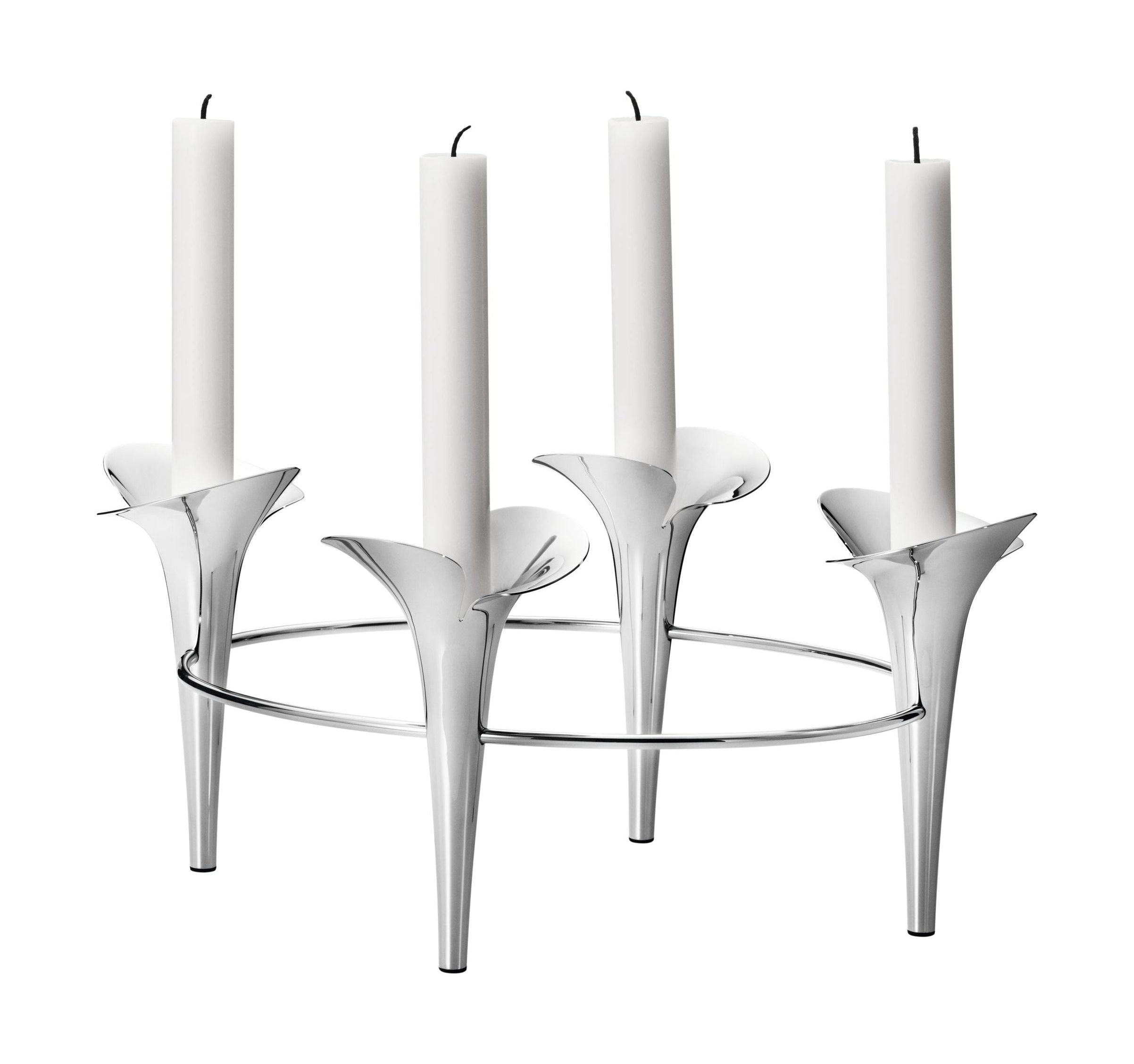 Georg Jensen Bloom Botanica Candleholder 4 velas, acero inoxidable