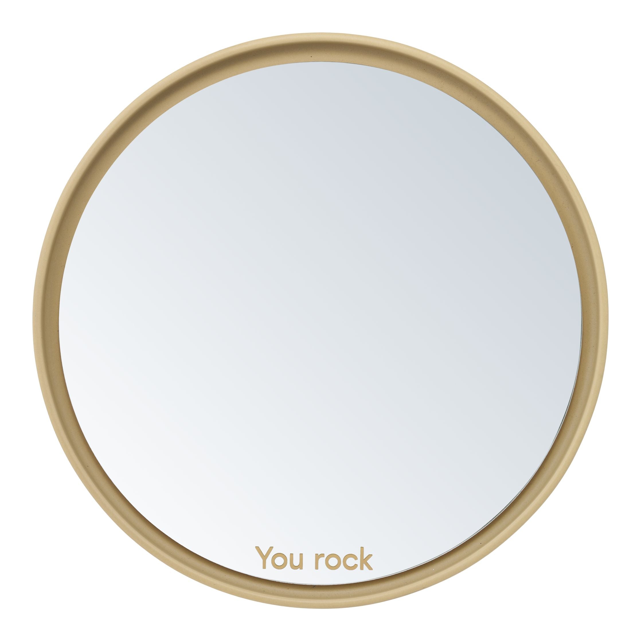 Mirador de espejo de letras de diseño, beige
